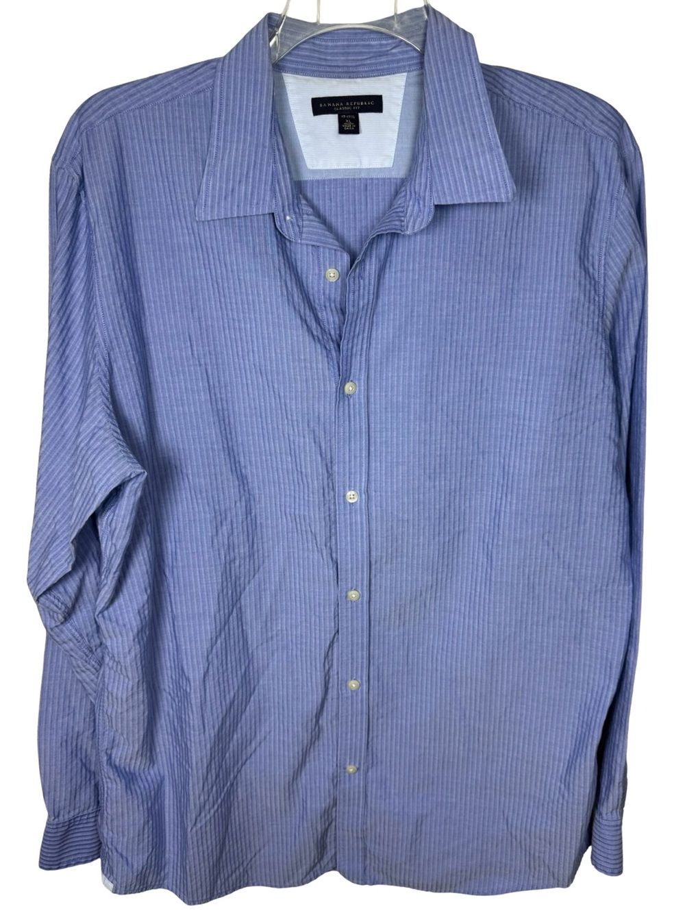 Banana Republic Men’s Light Blue Pinstripe Dress Shirt